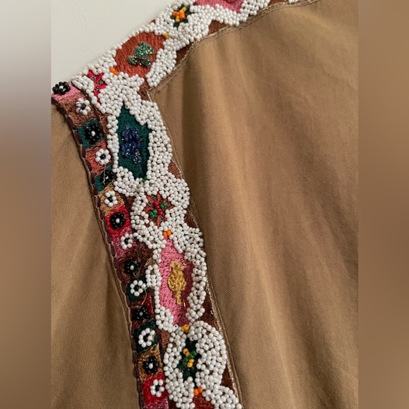 Zara Boho Tribal Beaded Fringe Shirt /Jacket - Picture 13 of 16
